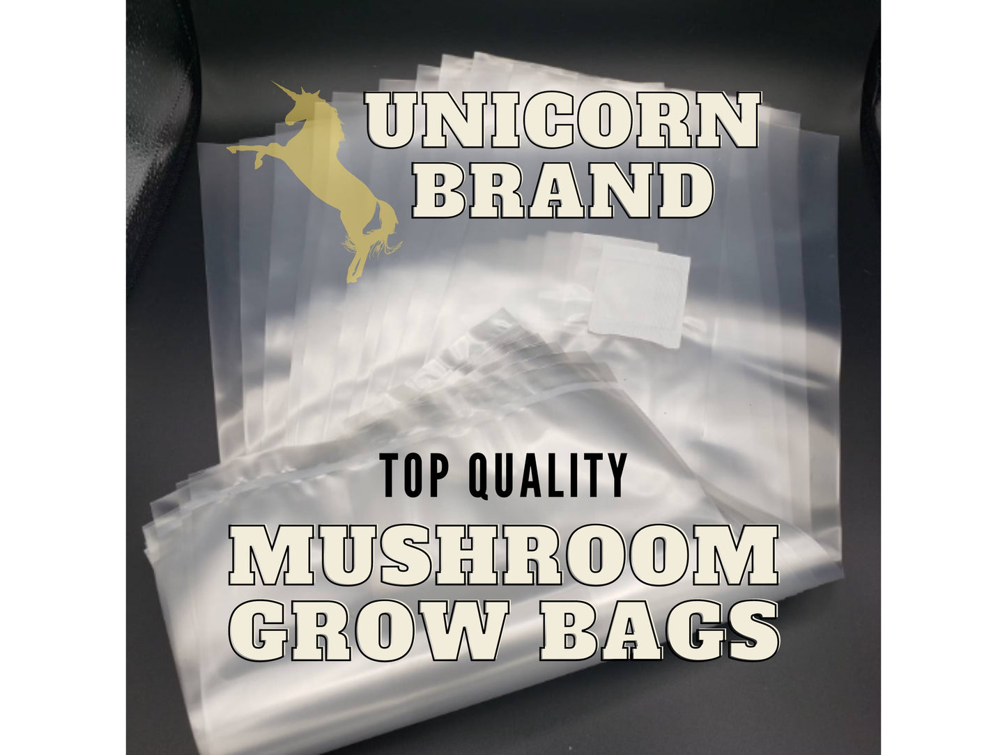 Unicorn Mushroom Grow Bags (100pcs.)  (4 sizes)