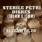 Sleeve of 20 Sterile Petri Dishes - 100mm Polystyrene