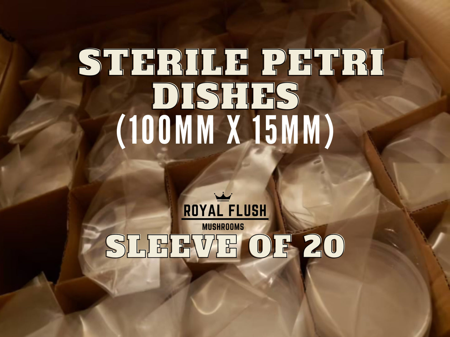 Sleeve of 20 Sterile Petri Dishes - 100mm Polystyrene